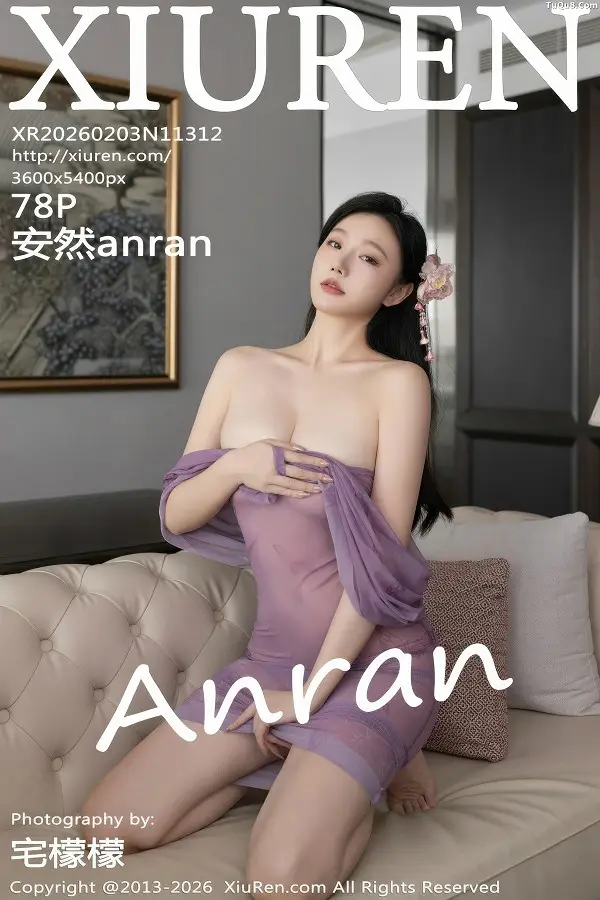 [XiuRen秀人网]No.11312_模特安然anran性感紫色薄纱连衣裙配超薄肉丝秀柔美身姿诱惑写真78P